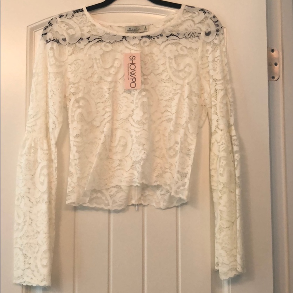 NWT-White Lace Top from Showpo